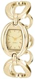 Nine West Women's NW1186CHGB  Gold-Tone Oval Link Bracelet Watch