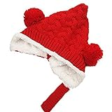 耳まであったか！ ベビー ボンボン とんがり ニットキャップ ニット帽 防寒 赤ちゃん キッズ 子供 冬 帽子
