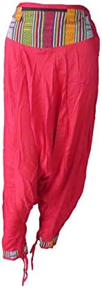 The Weavers Womens' Palazzo Jumpsuit Casual Harem Pants (Red)