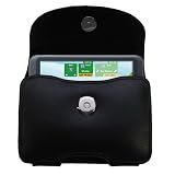 Horizontal Black Leather Case for the Garmin Nuvi 785T with both a belt clip and loop option - a Gomadic design