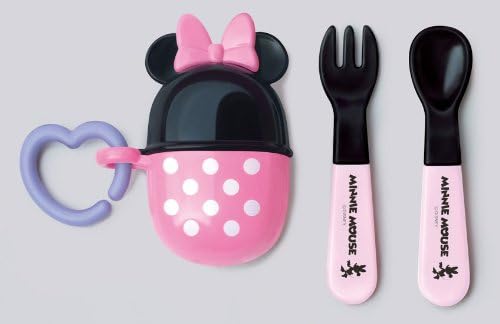 Cute Minnie Fork and Spoon Set in Case