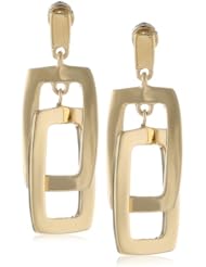 Kenneth Cole New York Shiny Gold Rectangle Link Drop Earrings