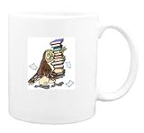 Mug with books, librarian, owl, studying