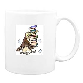Mug with books, librarian, owl, studying