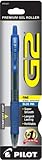 Pilot G2 Retractable Premium Gel Ink Rolling Ball Pen, Fine Point, Blue Ink (31027)