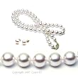 AAA Quality 18 Inch Round 6.5-7mm White Akoya SaltWater Cultured Pearl Necklace & Earrings Set