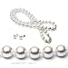 AAA Quality 18 Inch Round 6.5-7mm White Akoya SaltWater Cultured Pearl Necklace & Earrings Set
