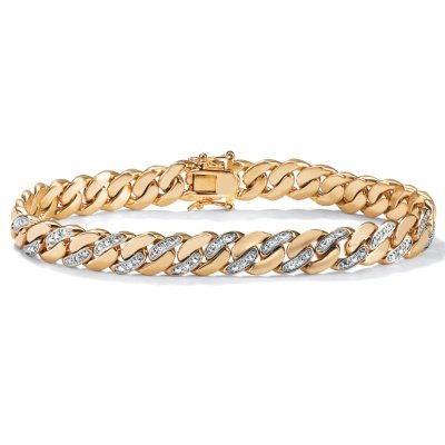 Childrens Toyshop  Jewelry : Men's Diamond Accent 18k/Sterling Silver Bracelet