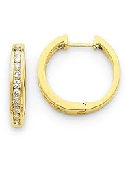 14k Yellow Gold Diamond Hinged Hoop Earrings. Carat Wt- 0.51ct. Metal Wt- 4.5g