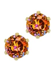 Jewelry: 1.10 Ct Round Cut Gold Plated 5mm Mystic Twilight Topaz Stud Earrings