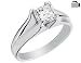 Engagement Ring: 18K Pure White Gold 1 Carat (ctw) Diamond Princess Cut Solitaire