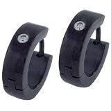 Black Hoops And Stud Hinged Earrings