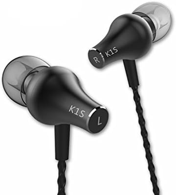 GranVela VJJB K1S Enhanced Bass Earphones In-Ear Headphones/ Hi Performance Earbuds (3 Different Size Ear Inserts / Retail packaging) Uses 3.5mm Plug with Microphone for iPhone 6, 6 Plus, 5S, 5C, 5, 4S, 4 / iPad 4, 3, 2,1, Mini, Air (Retina Display models) / iPod Touch, Nano, Shuffle, Classic / Samsung Galaxy S5, S4,S3, Note 4, Note 3, Note 2 / Other Android Smartphones - Motorola, Google Nexus, HTC, Sony, Nokia / Tablets & MP3,MP4 Players ,gifts --Black