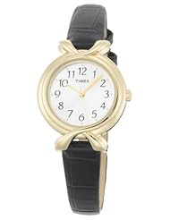 Timex Womens T2M743 Classic Black Leather Strap Watch