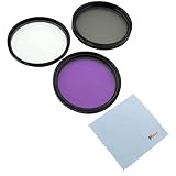 GTMax 58mm Camera 3 pc (UV, CPL ,FLD) Protection Glass Filter with Bag + Cl ....