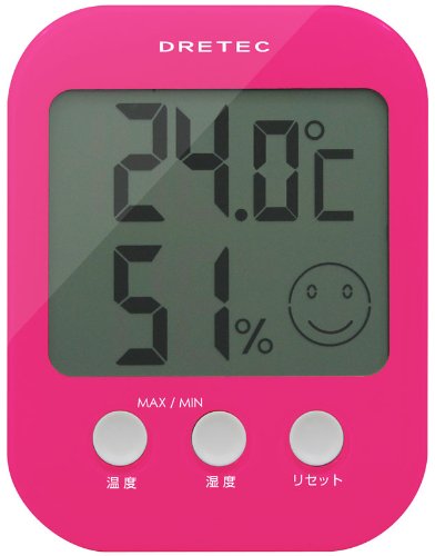 DRETEC(ドリテック) デジタル温湿度計 オプシス ピンク O-230PK
