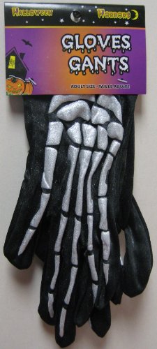 Skeleton Gloves Adult Size (silver)
