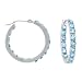 14k White Gold Blue Topaz Hoops