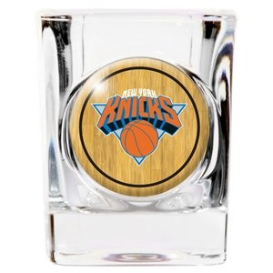 New York Knicks 2oz Square Shot with Crystal Coat Emblem (Primary Logo)