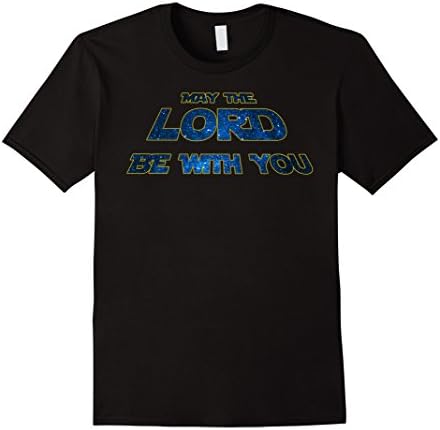 May the Lord be With You T-Shirt With Stars - Male Large - Black