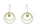 10k Yellow Gold Peridot Circle Dangle Earrings