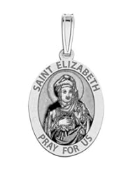 Saint Elizabeth (Marys Cousin) Medal - Available in Solid 14K Yellow or White Gold, or in Sterling Silver