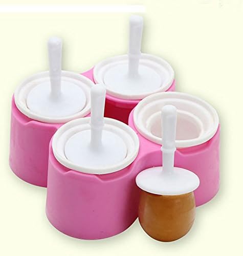 YONOKYWORLD Ice Pop Maker,set of 4,Rose Red