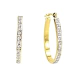 Diamond Fascination 14K Gold Diamond Accent Pear Shape Hoop Earrings