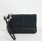 IMAGE OF NEW AUTHENTIC COACH CHELSEA SIGNATURE REPTILE SMALL WRISTLET (Black/Silver)