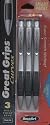 Rose Art Curves Black Ink Ballpoint Pen With Comfort Grip (Pack of 3)