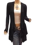 Patty Women Comfy Drape Collar Long Sleeve Asym Hem Cardigan