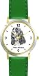 English Springer Spaniel (SC) Dog - WATCHBUDDY&reg; CLASSIC DELUXE TWO-TONE THEME WATCH - Arabic Numbers-Green Leather Strap-Size-Large ( Men's Size or Jumbo Women's Size )