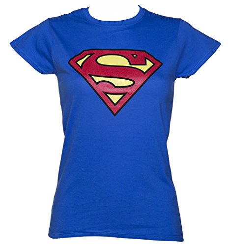 Ladies Blue Superman Logo T Shirt Blue Small