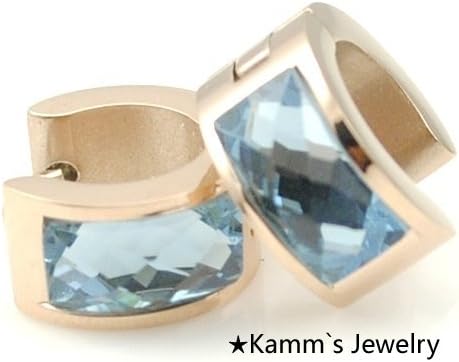 Precious Stones 2015 Women's Men's Punk Acrylic Stud Rose Gold Plated Earrings 316L Stainless Steel Jewelry stone earring KE433