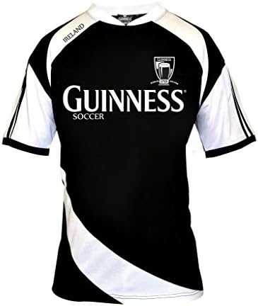 Guinness Soccer Jersey - Black/White Polyester Athletic Short Sleeve Shirt