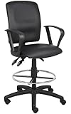 Boss Multi-Function Leatherplus Drafting Stool with Loop Arms