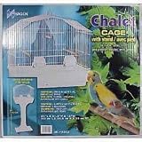Chalet Cage, White Powder Coated Wire, White Bottom & Tray