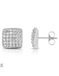 Lovely and Worm3/4CTTW Diamond Micro Pave Earrings 14K White Gold