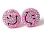 ICED Bright Pink Smiley Face Stud/Post Earrings