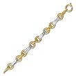 14K Two-Tone Gold Fancy Link Bracelet - 8 inches