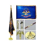 North Dakota 3ft x 5ft Flag Flagpole Base and Tassel