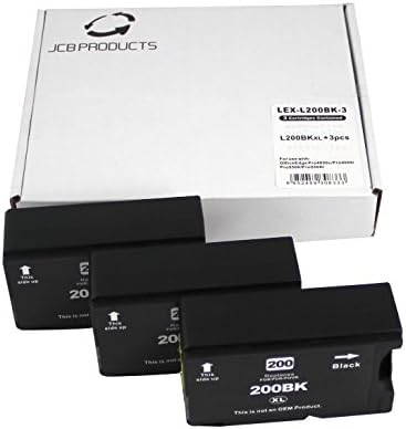 JCB Products Compatible Ink Cartridge Replacement For Lexmark 200XL (3x Black, 3-Pack)