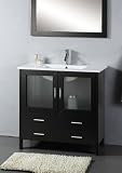 LUXExclusive Bathroom Vanity Single Sink Contemporary Vanity LUX-MS-338: 35.4 W x 18.1 D x 35.4 H
