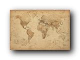 WORLD MAP ANTIQUE STYLE GEOGRAPHY 24X36 POSTER 33313