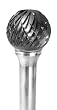 GROBET CARBIDE BUR MADE IN U.S.A. BALL 1/4X7/32X1/4 DOUBLE CUT