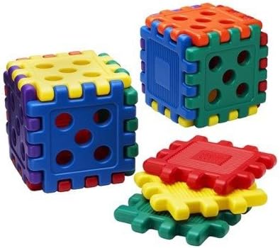 CarePlay Grid Blocks - 32 Piece - Teaching Aid for Boy &amp; Girl - Construction Building Sets &amp; Blocks - Nursery Toy &amp; Game - Will Helps Children's to Learn Shapes and Colors - Made of Plastic - Christmas Gift for Kid's