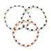 Freshwater Cultured Pearl Tiger Eye, Carnelian and Leopard Skin Jasper Stretch Bracelets, Set of 3, 7.5"