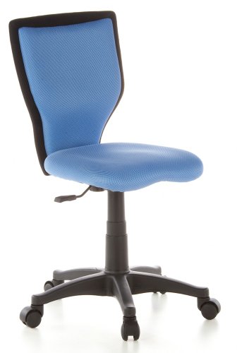 HJH Office/Buerostuhl24 670030 Kinder B&uuml;rostuhl / Drehstuhl Kiddy Lux Netzstoff, hellblau