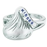 Sterling Silver Medium Flat Back Shaped Size 7 - 'Y Shank' Hershey's Kiss Ring
