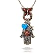 Amaro Jewelry - Necklace with Pietersite, Brecciated Jasper, Chrysocolla, African Turquoise, Coral and Red Jade #C468SOIS AMK